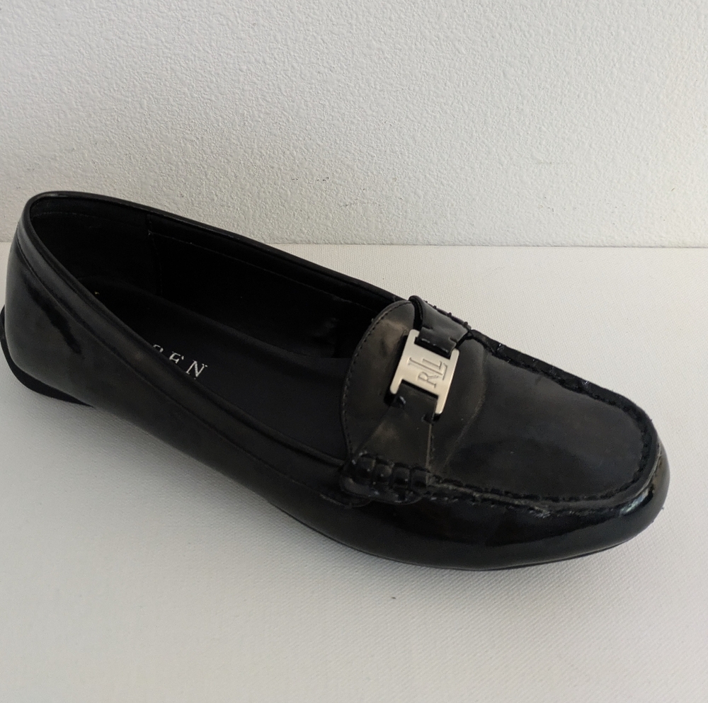 Lauren Ralph Lauren Careigh Loafers Driving Shoes Women’s SZ 7.5 B Black Silver - Picture 8 of 10